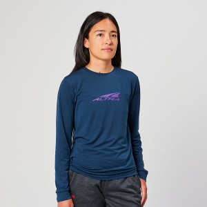 Camiseta Altra EVERYDAY PERFORMANCE LONG SLEEVE Feminino Azul Marinho | AL0219N23