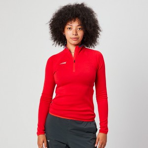 Tops Altra CORE MERINO WOOL 1/2 ZIP Feminino Vermelhas | AL2165S68