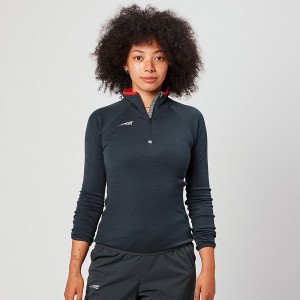 Tops Altra CORE MERINO WOOL 1/2 ZIP Feminino Pretas | AL5294D71