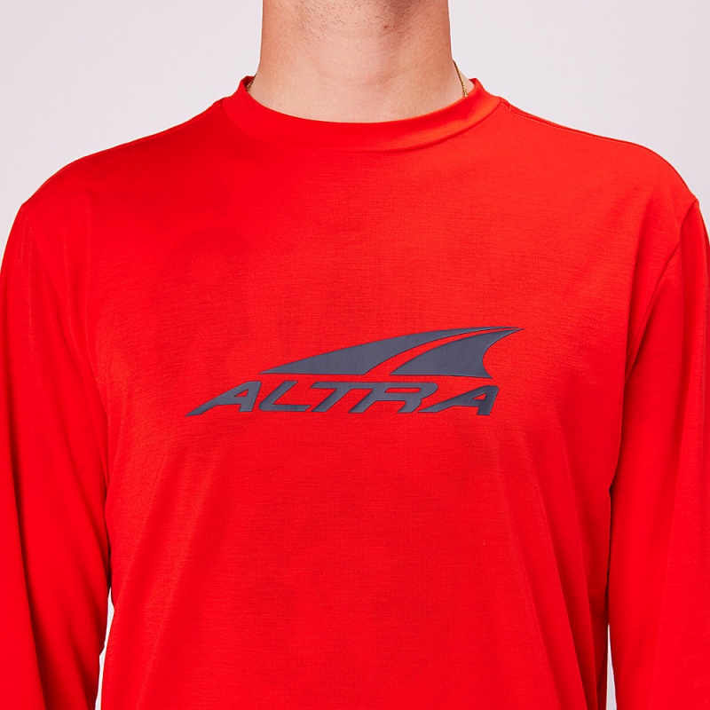 Camiseta Altra EVERYDAY PERFORMANCE LONG SLEEVE Masculino Vermelhas | AL7389T49