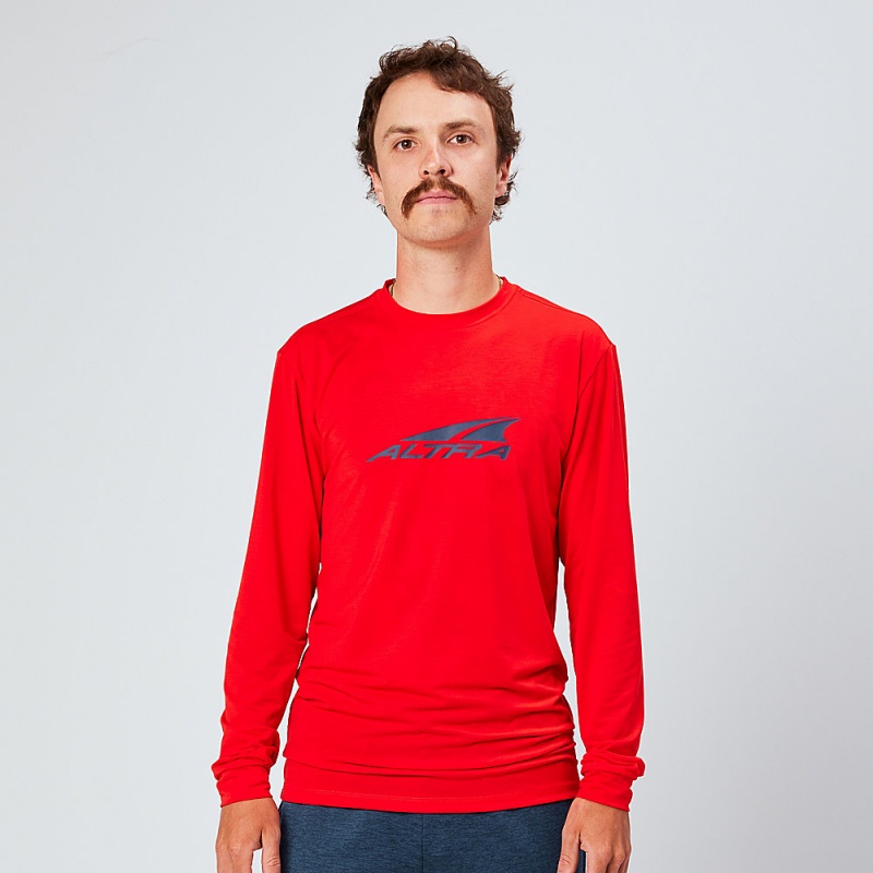 Camiseta Altra EVERYDAY PERFORMANCE LONG SLEEVE Masculino Vermelhas | AL7389T49