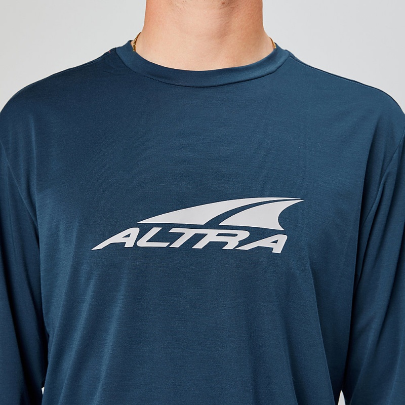 Camiseta Altra EVERYDAY PERFORMANCE LONG SLEEVE Masculino Azul Marinho | AL8920U47