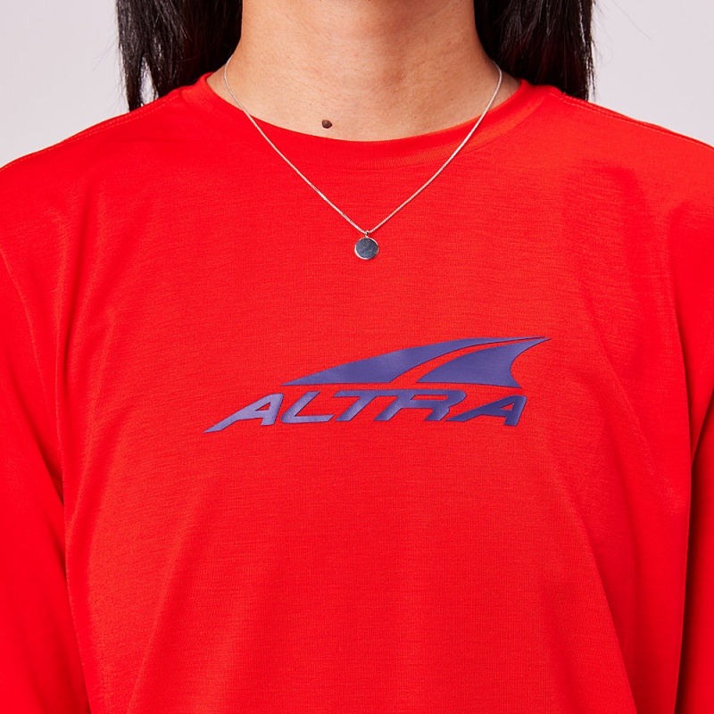 Camiseta Altra EVERYDAY PERFORMANCE LONG SLEEVE Feminino Vermelhas | AL1372B30