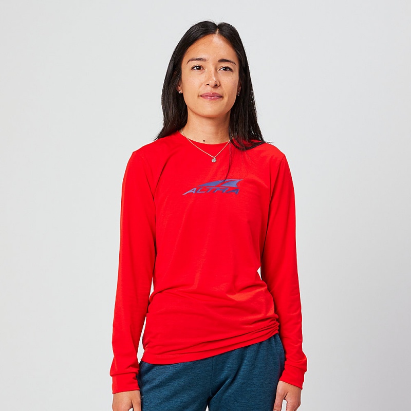 Camiseta Altra EVERYDAY PERFORMANCE LONG SLEEVE Feminino Vermelhas | AL1372B30