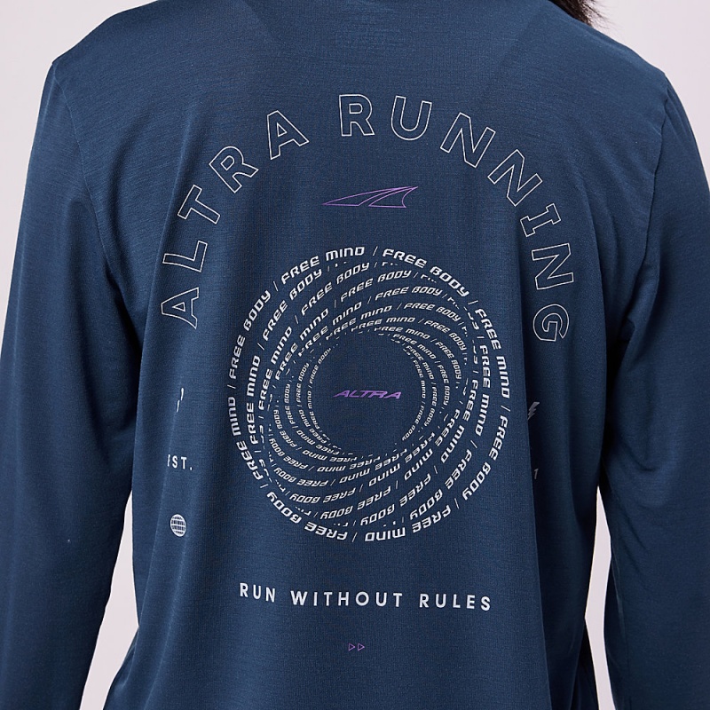 Camiseta Altra EVERYDAY PERFORMANCE LONG SLEEVE Feminino Azul Marinho | AL0219N23