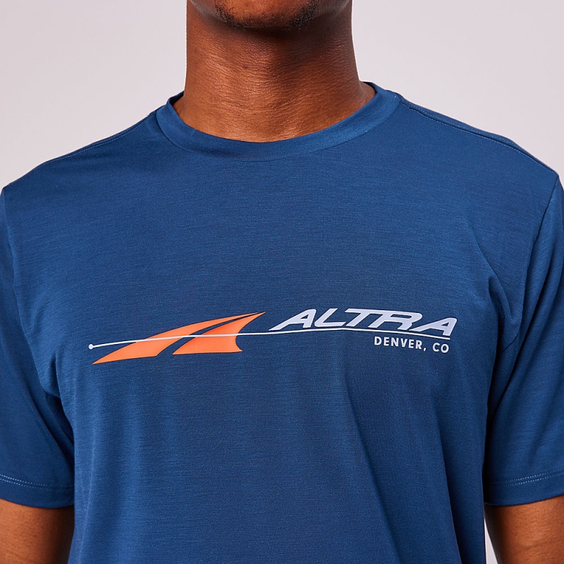 Camiseta Altra EVERYDAY PERFORMANCE SHORT SLEEVE Masculino Azul Marinho | AL5123D25