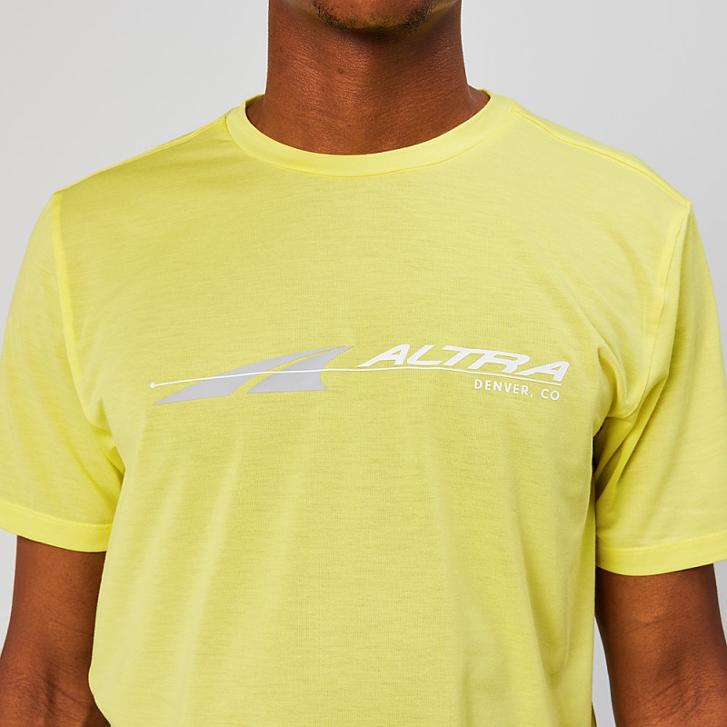 Camiseta Altra EVERYDAY PERFORMANCE SHORT SLEEVE Masculino Amarelas | AL6314G60