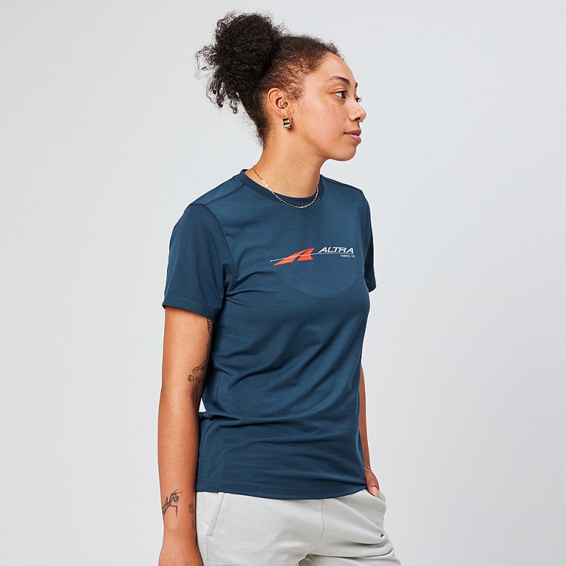 Camiseta Altra EVERYDAY PERFORMANCE SHORT SLEEVE Feminino Azul Marinho | AL2018C72