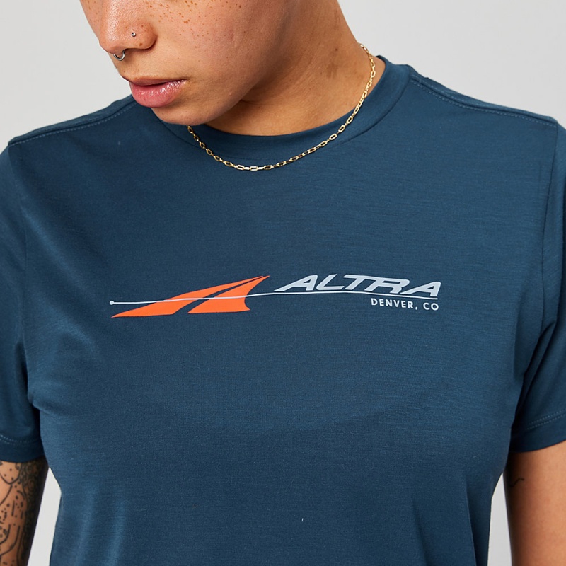 Camiseta Altra EVERYDAY PERFORMANCE SHORT SLEEVE Feminino Azul Marinho | AL2018C72