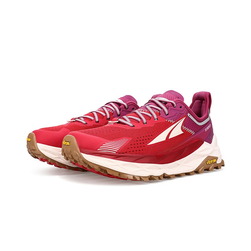 Sapatilhas Trail Running Altra OLYMPUS 5 Feminino Vermelhas Rosa | AL8962T01