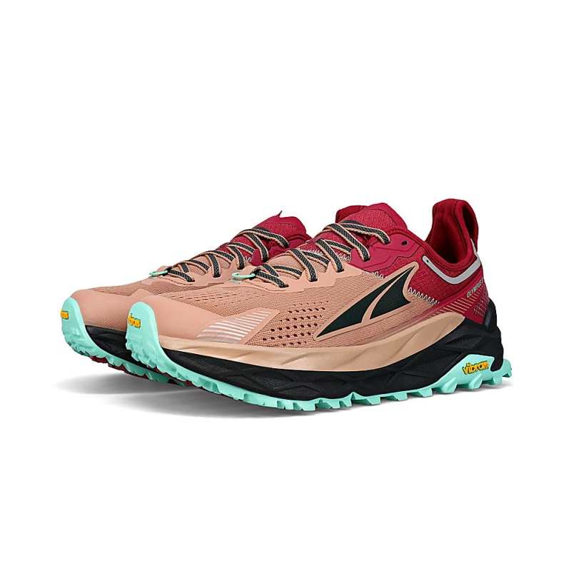 Sapatilhas Trail Running Altra OLYMPUS 5 Feminino Marrom Vermelhas | AL0496P15